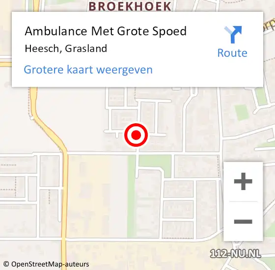 Locatie op kaart van de 112 melding: Ambulance Met Grote Spoed Naar Heesch, Grasland op 6 november 2017 05:29