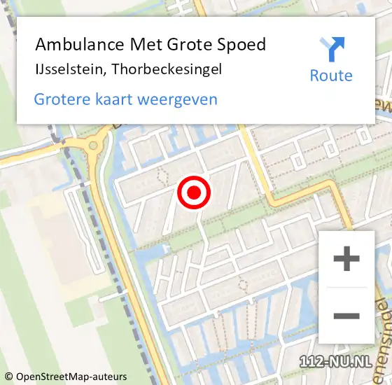 Locatie op kaart van de 112 melding: Ambulance Met Grote Spoed Naar IJsselstein, Thorbeckesingel op 6 november 2017 06:21