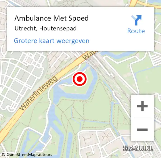 Locatie op kaart van de 112 melding: Ambulance Met Spoed Naar Utrecht, Houtensepad op 6 november 2017 08:12