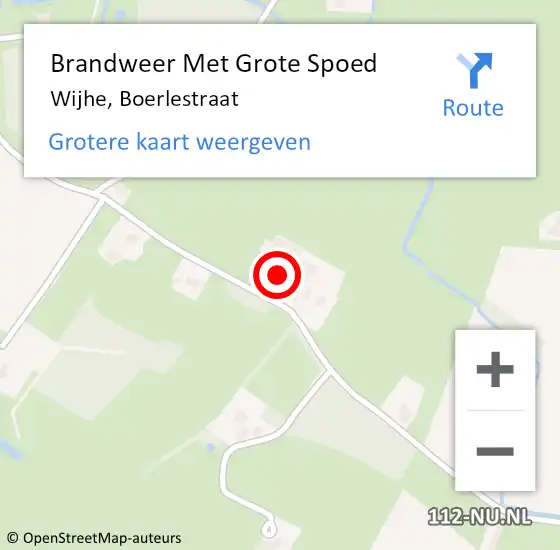 Locatie op kaart van de 112 melding: Brandweer Met Grote Spoed Naar Wijhe, Boerlestraat op 6 november 2017 08:35