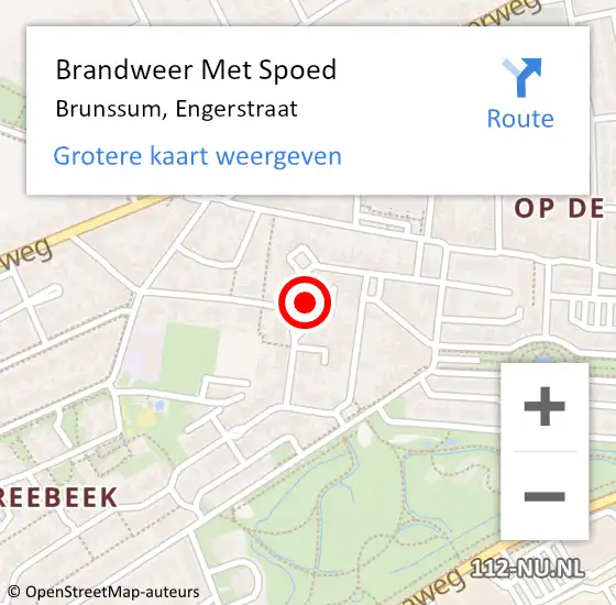 Locatie op kaart van de 112 melding: Brandweer Met Spoed Naar Brunssum, Engerstraat op 6 november 2017 08:48