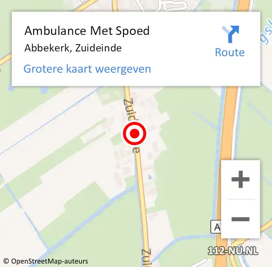 Locatie op kaart van de 112 melding: Ambulance Met Spoed Naar Abbekerk, Zuideinde op 6 november 2017 08:57