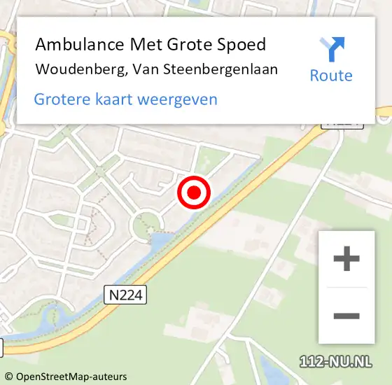 Locatie op kaart van de 112 melding: Ambulance Met Grote Spoed Naar Woudenberg, Van Steenbergenlaan op 6 november 2017 09:08