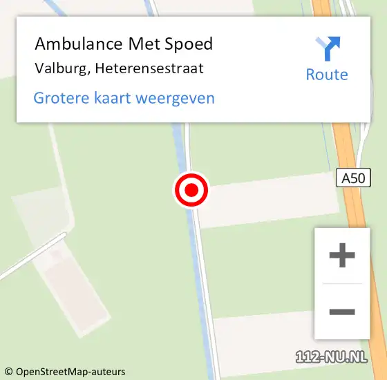 Locatie op kaart van de 112 melding: Ambulance Met Spoed Naar Valburg, Heterensestraat op 6 november 2017 11:43
