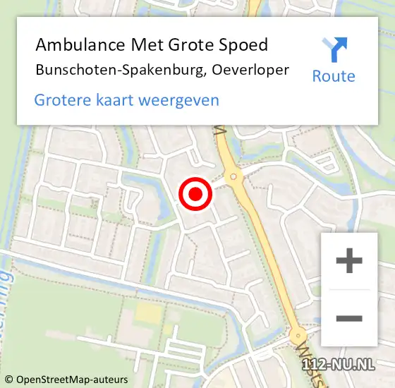 Locatie op kaart van de 112 melding: Ambulance Met Grote Spoed Naar Bunschoten-Spakenburg, Oeverloper op 6 november 2017 14:27