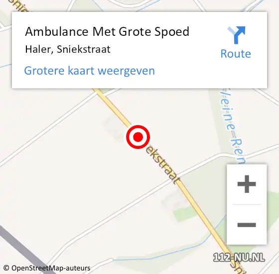 Locatie op kaart van de 112 melding: Ambulance Met Grote Spoed Naar Haler, Sniekstraat op 6 november 2017 14:29