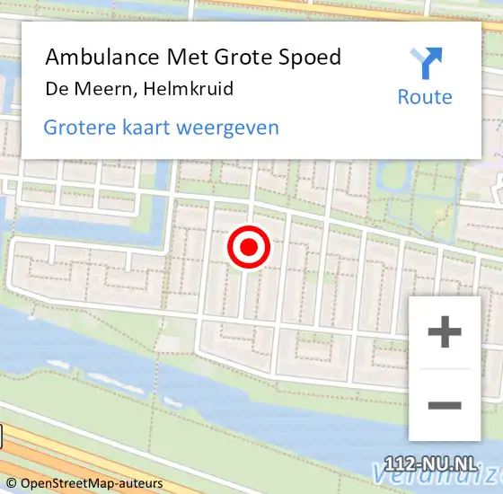 Locatie op kaart van de 112 melding: Ambulance Met Grote Spoed Naar De Meern, Helmkruid op 6 november 2017 15:43