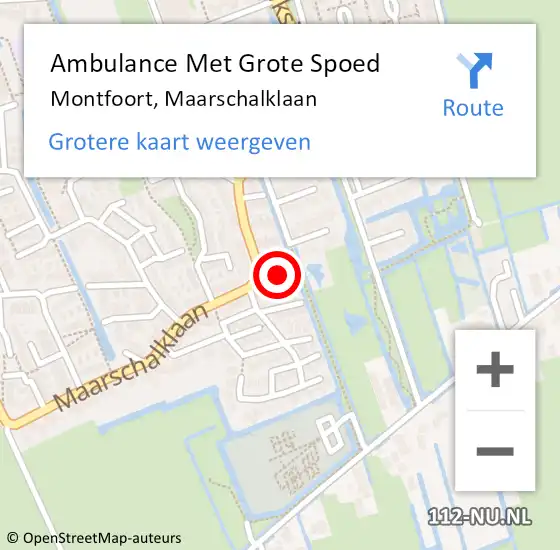 Locatie op kaart van de 112 melding: Ambulance Met Grote Spoed Naar Montfoort, Maarschalklaan op 6 november 2017 15:43