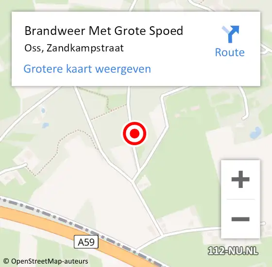 Locatie op kaart van de 112 melding: Brandweer Met Grote Spoed Naar Oss, Zandkampstraat op 6 november 2017 15:44