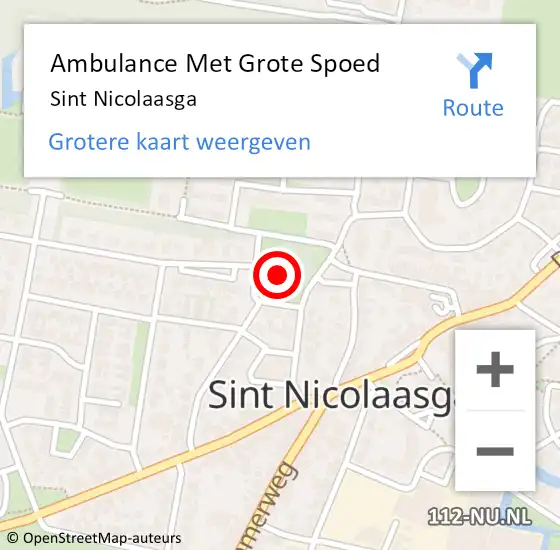 Locatie op kaart van de 112 melding: Ambulance Met Grote Spoed Naar Sint Nicolaasga op 6 november 2017 16:46