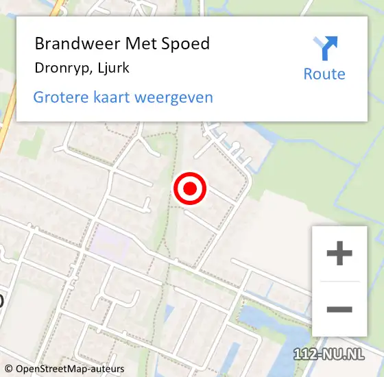 Locatie op kaart van de 112 melding: Brandweer Met Spoed Naar Dronryp, Ljurk op 6 november 2017 17:03