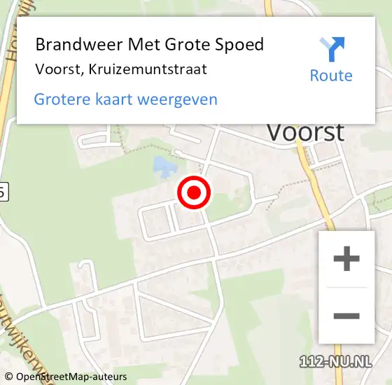 Locatie op kaart van de 112 melding: Brandweer Met Grote Spoed Naar Voorst, Kruizemuntstraat op 6 november 2017 17:08