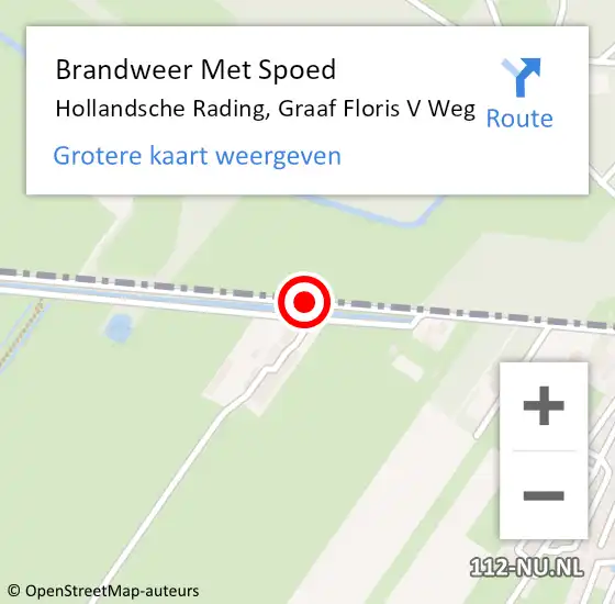 Locatie op kaart van de 112 melding: Brandweer Met Spoed Naar Hollandsche Rading, Graaf Floris V Weg op 6 november 2017 18:11