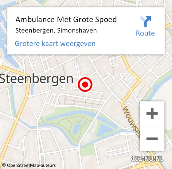 Locatie op kaart van de 112 melding: Ambulance Met Grote Spoed Naar Steenbergen, Simonshaven op 6 november 2017 18:42