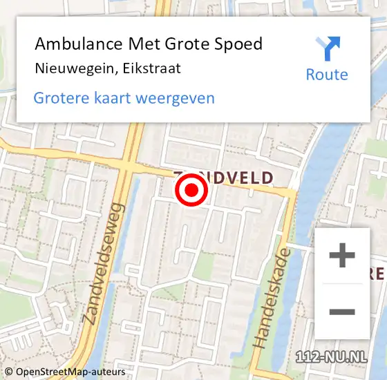 Locatie op kaart van de 112 melding: Ambulance Met Grote Spoed Naar Nieuwegein, Eikstraat op 6 november 2017 20:39