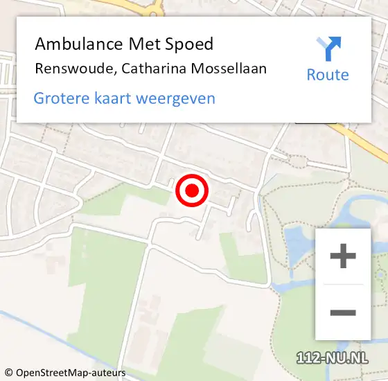 Locatie op kaart van de 112 melding: Ambulance Met Spoed Naar Renswoude, Catharina Mossellaan op 6 november 2017 21:38