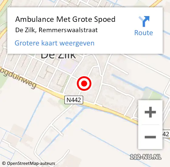 Locatie op kaart van de 112 melding: Ambulance Met Grote Spoed Naar De Zilk, Remmerswaalstraat op 6 november 2017 22:19