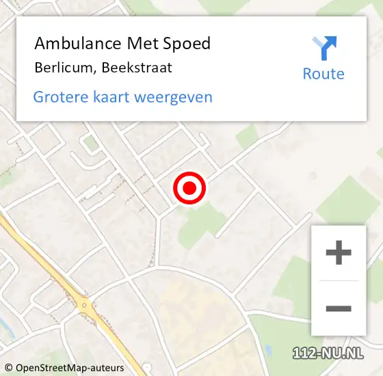 Locatie op kaart van de 112 melding: Ambulance Met Spoed Naar Berlicum, Beekstraat op 6 november 2017 22:26