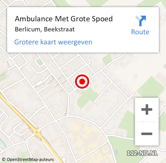 Locatie op kaart van de 112 melding: Ambulance Met Grote Spoed Naar Berlicum, Beekstraat op 6 november 2017 22:32