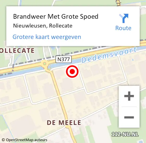 Locatie op kaart van de 112 melding: Brandweer Met Grote Spoed Naar Nieuwleusen, Rollecate op 7 november 2017 00:57