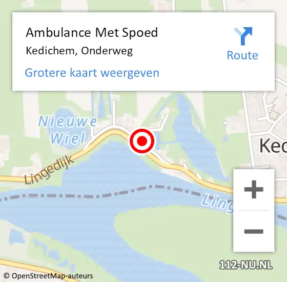 Locatie op kaart van de 112 melding: Ambulance Met Spoed Naar Kedichem, Onderweg op 7 november 2017 02:47