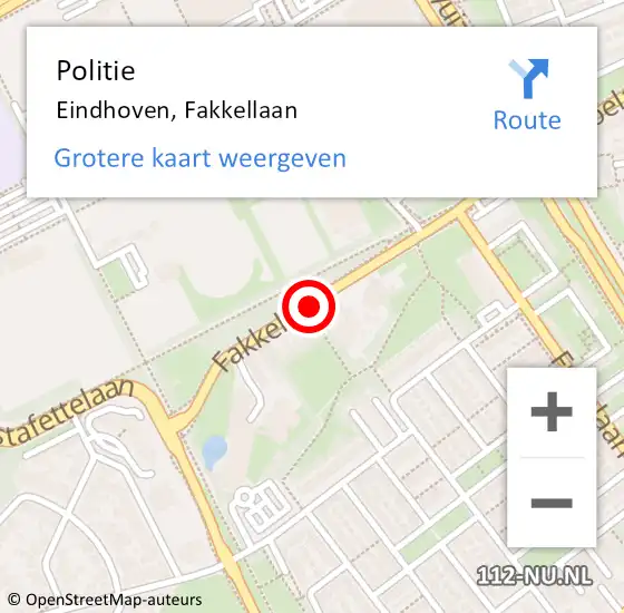 Locatie op kaart van de 112 melding: Politie Eindhoven, Fakkellaan op 7 november 2017 05:46