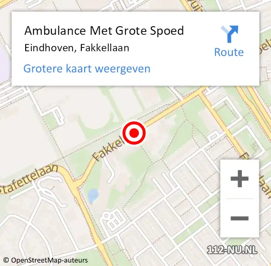 Locatie op kaart van de 112 melding: Ambulance Met Grote Spoed Naar Eindhoven, Fakkellaan op 7 november 2017 05:46