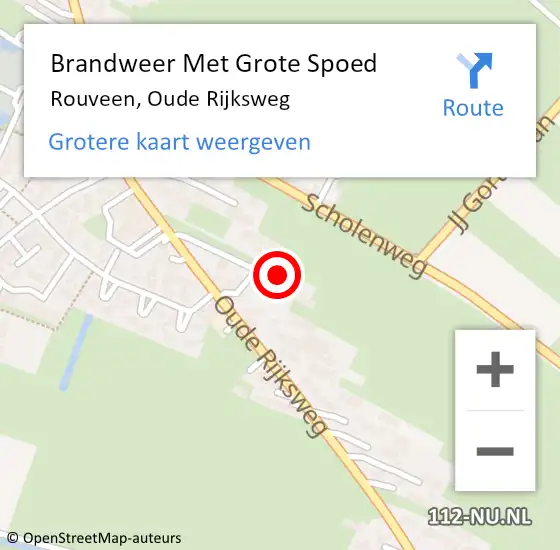 Locatie op kaart van de 112 melding: Brandweer Met Grote Spoed Naar Rouveen, Oude Rijksweg op 7 november 2017 07:07