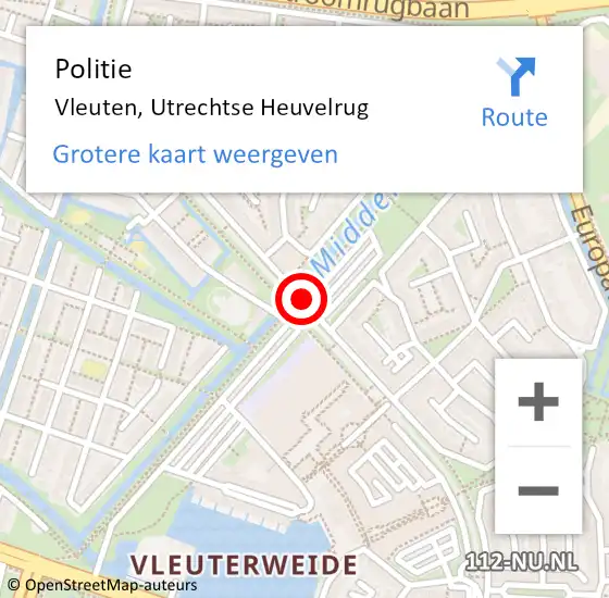 Locatie op kaart van de 112 melding: Politie Vleuten, Utrechtse Heuvelrug op 7 november 2017 08:18