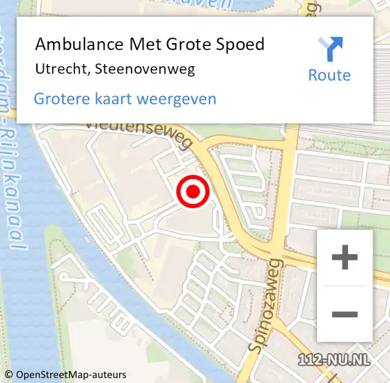 Locatie op kaart van de 112 melding: Ambulance Met Grote Spoed Naar Utrecht, Steenovenweg op 7 november 2017 09:28