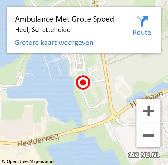 Locatie op kaart van de 112 melding: Ambulance Met Grote Spoed Naar Heel, Schutteheide op 7 november 2017 10:28