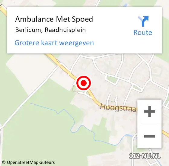 Locatie op kaart van de 112 melding: Ambulance Met Spoed Naar Berlicum, Raadhuisplein op 7 november 2017 10:50