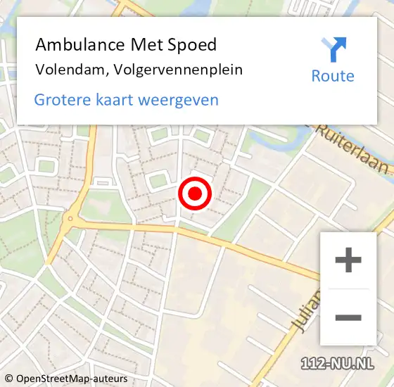 Locatie op kaart van de 112 melding: Ambulance Met Spoed Naar Volendam, Volgervennenplein op 7 november 2017 11:42