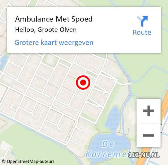 Locatie op kaart van de 112 melding: Ambulance Met Spoed Naar Heiloo, Groote Olven op 7 november 2017 12:19