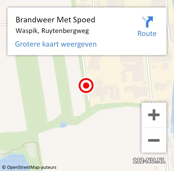 Locatie op kaart van de 112 melding: Brandweer Met Spoed Naar Waspik, Ruytenbergweg op 7 november 2017 12:35