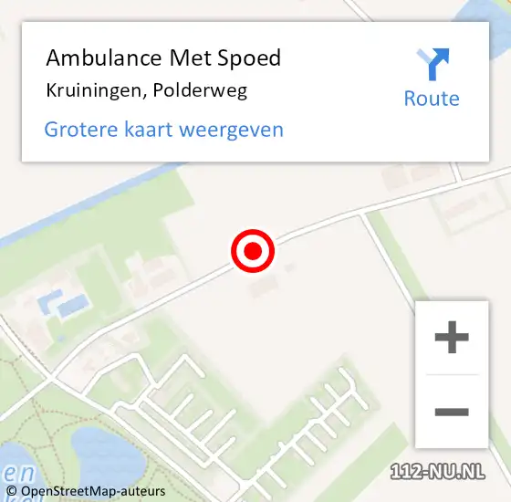 Locatie op kaart van de 112 melding: Ambulance Met Spoed Naar Kruiningen, Polderweg op 7 november 2017 13:02