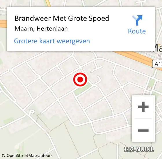 Locatie op kaart van de 112 melding: Brandweer Met Grote Spoed Naar Maarn, Hertenlaan op 7 november 2017 16:29