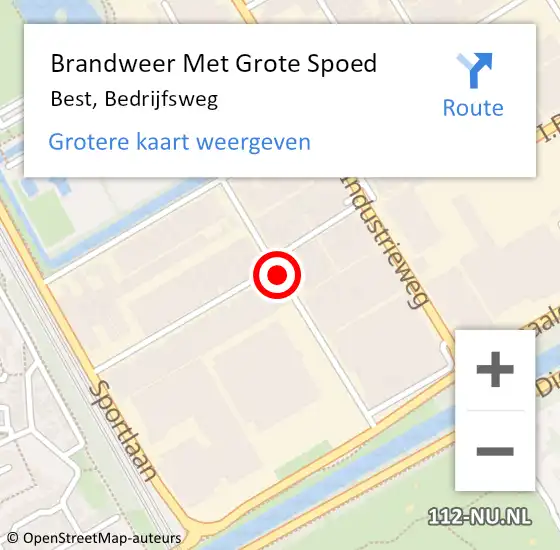 Locatie op kaart van de 112 melding: Brandweer Met Grote Spoed Naar Best, Bedrijfsweg op 7 november 2017 16:41