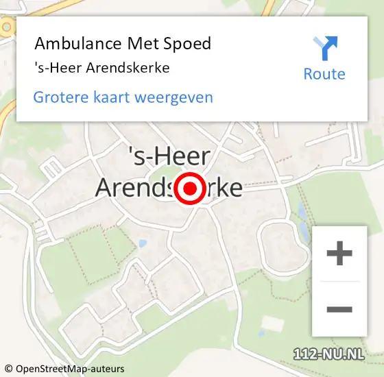 Locatie op kaart van de 112 melding: Ambulance Met Spoed Naar 's-Heer Arendskerke op 7 november 2017 17:47