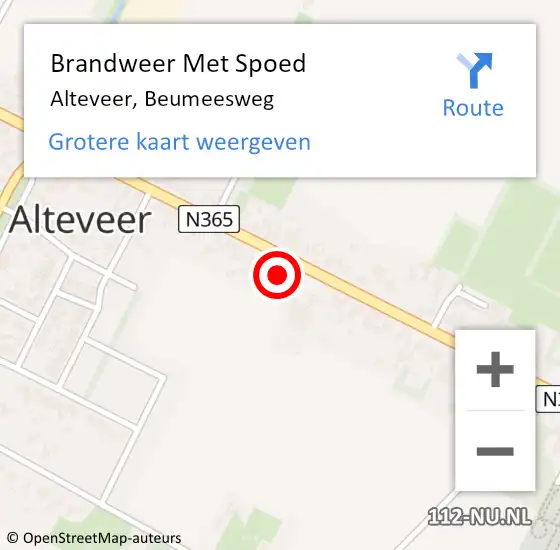 Locatie op kaart van de 112 melding: Brandweer Met Spoed Naar Alteveer, Beumeesweg op 7 november 2017 17:50