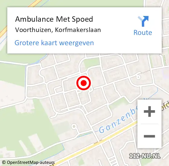 Locatie op kaart van de 112 melding: Ambulance Met Spoed Naar Voorthuizen, Korfmakerslaan op 7 november 2017 17:55