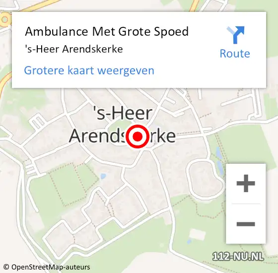 Locatie op kaart van de 112 melding: Ambulance Met Grote Spoed Naar 's-Heer Arendskerke op 7 november 2017 18:12