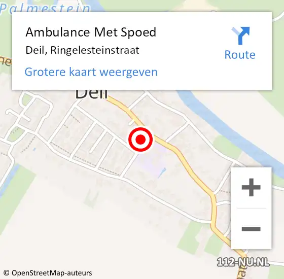 Locatie op kaart van de 112 melding: Ambulance Met Spoed Naar Deil, Ringelesteinstraat op 7 november 2017 18:22