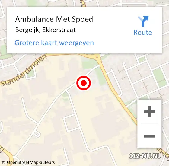 Locatie op kaart van de 112 melding: Ambulance Met Spoed Naar Bergeijk, Ekkerstraat op 7 november 2017 19:04