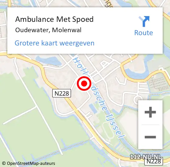 Locatie op kaart van de 112 melding: Ambulance Met Spoed Naar Oudewater, Molenwal op 7 november 2017 19:04