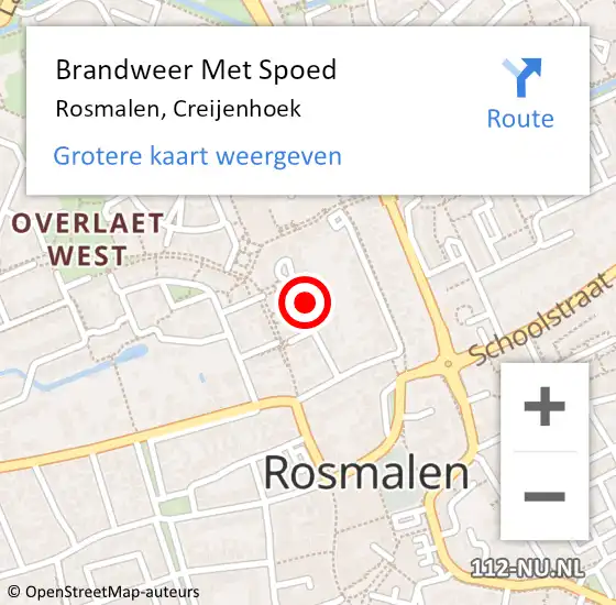 Locatie op kaart van de 112 melding: Brandweer Met Spoed Naar Rosmalen, Creijenhoek op 7 november 2017 19:39