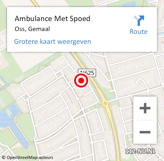 Locatie op kaart van de 112 melding: Ambulance Met Spoed Naar Oss, Gemaal op 7 november 2017 20:12