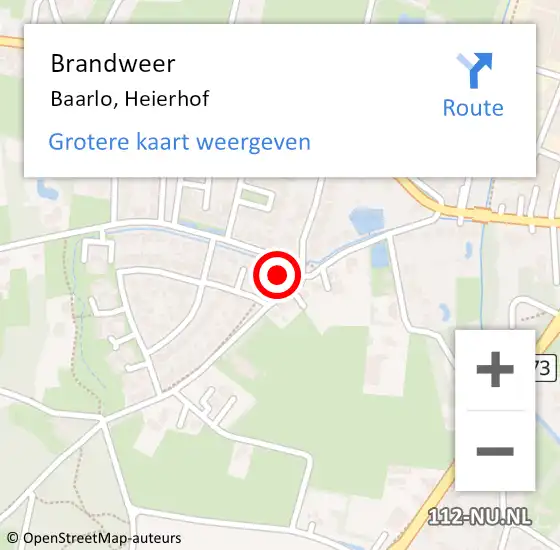 Locatie op kaart van de 112 melding: Brandweer Baarlo, Heierhof op 7 november 2017 20:14