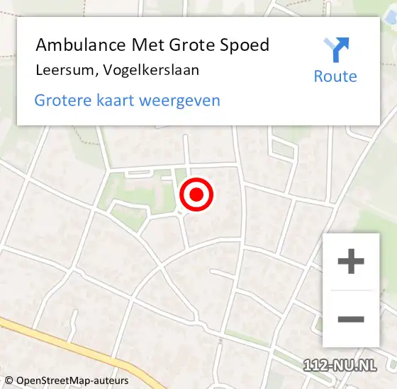 Locatie op kaart van de 112 melding: Ambulance Met Grote Spoed Naar Leersum, Vogelkerslaan op 7 november 2017 22:44