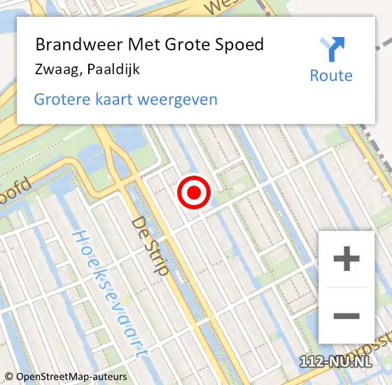 Locatie op kaart van de 112 melding: Brandweer Met Grote Spoed Naar Zwaag, Paaldijk op 8 november 2017 00:21